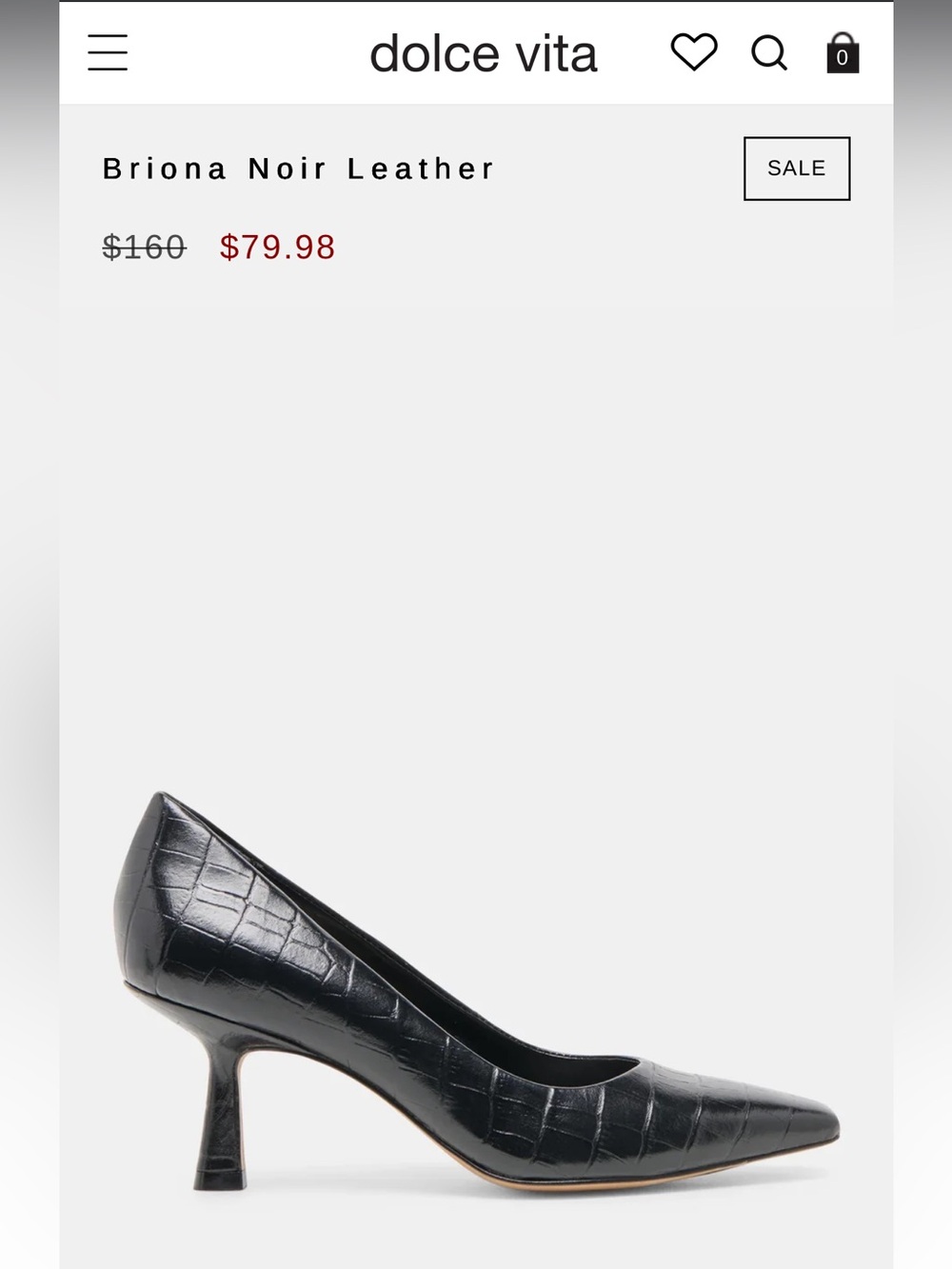Dolce Vita Briona Noir Leather Pointed Toe Pump